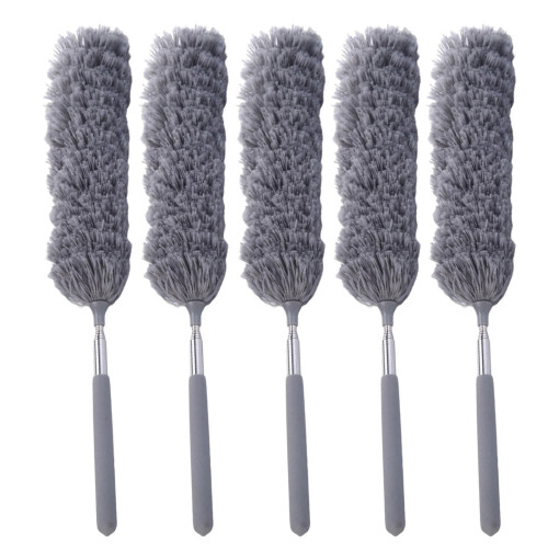 Retractable Bendable Duster For Ceiling Shelves Curtains-Gray