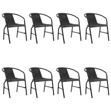 Berkfield Garden Chairs 8 pcs Plastic Rattan and Steel 110 kg