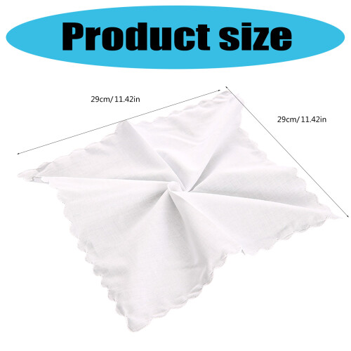 12pcs Cotton Handkerchiefs with Delicate Moon Stitching Soft 2