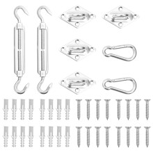Berkfield 8 Piece Sunshade Sail Accessory Set Stainless Steel