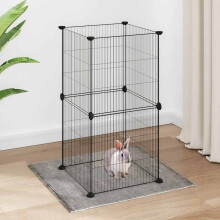 Berkfield 8-Panel Pet Cage Black 35x35 cm Steel