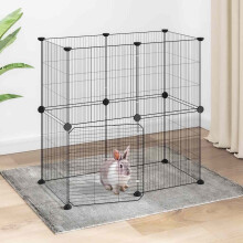 Berkfield 12-Panel Pet Cage with Door Black 35x35 cm Steel
