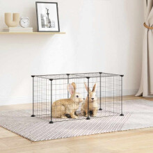 Berkfield 8-Panel Pet Cage Black 35x35 cm Steel