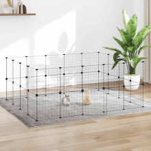 Berkfield 36-Panel Pet Cage with Door Black 35x35 cm Steel