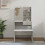 Berkfield Dressing Table Set with LED Concrete Grey Engineered Wood 1