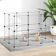 Berkfield 20-Panel Pet Cage with Door Black 35x35 cm Steel