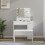 Berkfield Dressing Table Set with LED White Engineered Wood 1