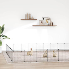 Berkfield 36-Panel Pet Cage with Door Black 35x35 cm Steel