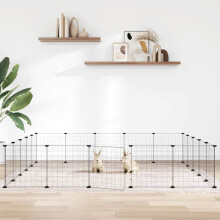 Berkfield 20-Panel Pet Cage with Door Black 35x35 cm Steel
