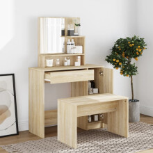 Berkfield Dressing Table Set Sonoma Oak 86.5x35x136 cm