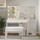 Berkfield Dressing Table Set with LED White Engineered Wood 1