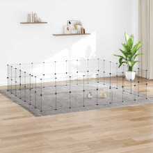 Berkfield 60-Panel Pet Cage with Door Black 35x35 cm Steel