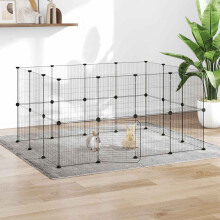 Berkfield 28-Panel Pet Cage with Door Black 35x35 cm Steel