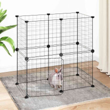 Berkfield 12-Panel Pet Cage with Door Black 35x35 cm Steel