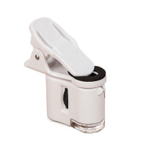60X Portable Pocket Microscope with LED Light, Clip On Mini Magnifier for Phone and Slides