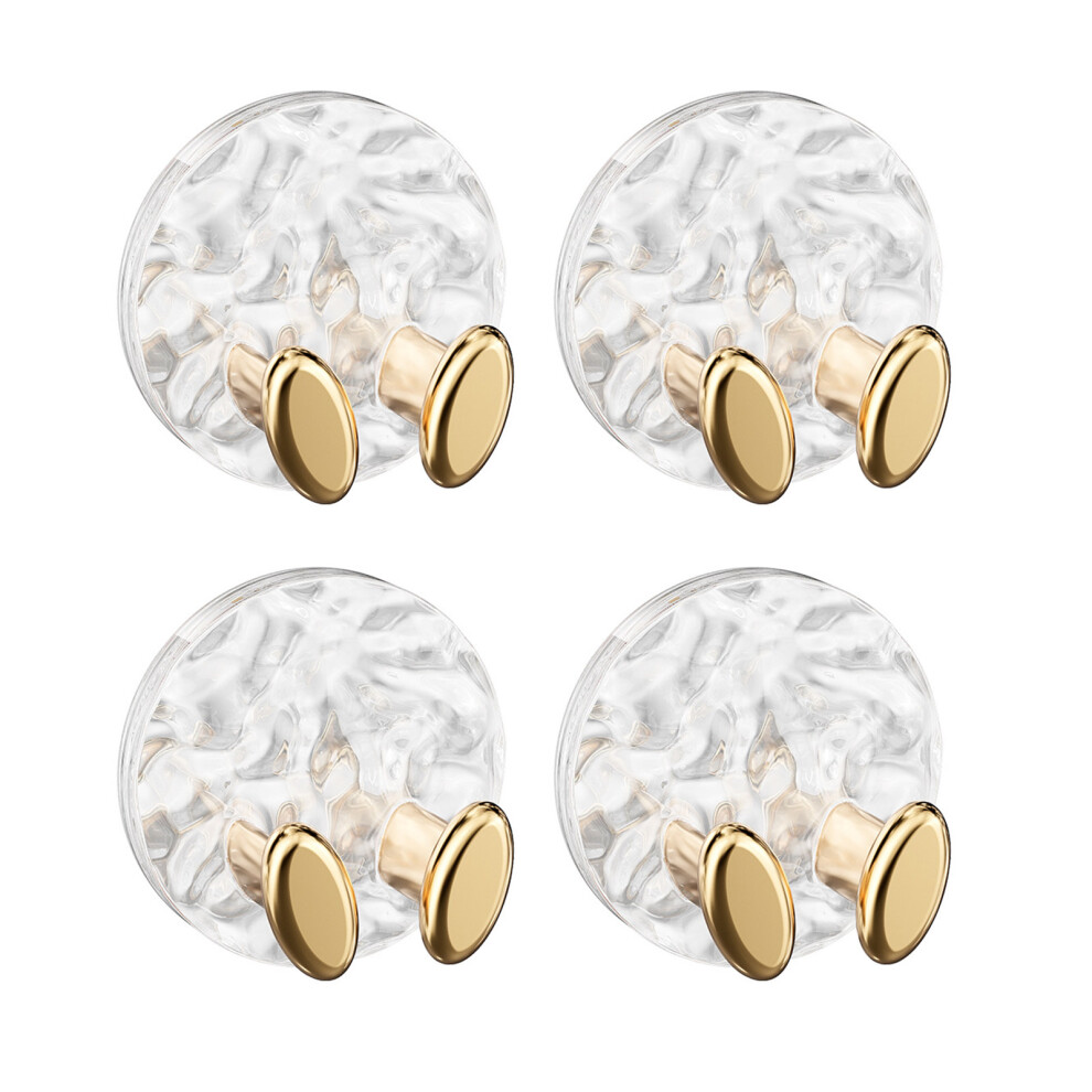 Pack Of 4 No Drill Wall Hooks Strong Adhesive Hanger For-Gold 7709000622696