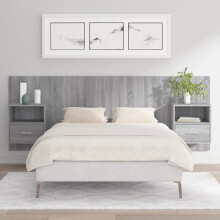 Berkfield Bed Headboard with Cabinets Grey Sonoma Engineered Wood
