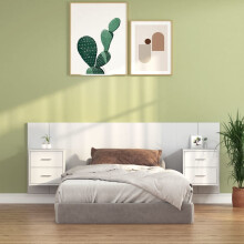Berkfield Bed Headboard with Cabinets White Engineered Wood