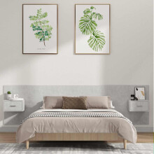 Berkfield Bed Headboard with Cabinets Concrete Grey Engineered Wood