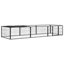Berkfield 8-Panel Dog Playpen Black 100x50 cm Powder-coated Steel