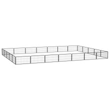 Berkfield 24-Panel Dog Playpen Black 100x50 cm Powder-coated Steel