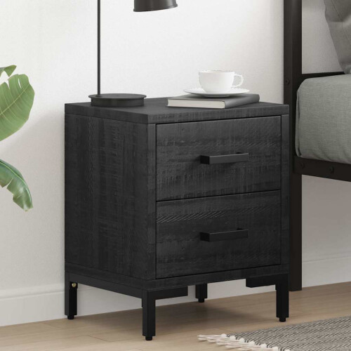 Berkfield Bedside Cabinets 2 pcs Black 36x30x45 cm Solid Wood Pine