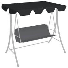Berkfield Replacement Canopy for Garden Swing Black 188/168x145/110 cm