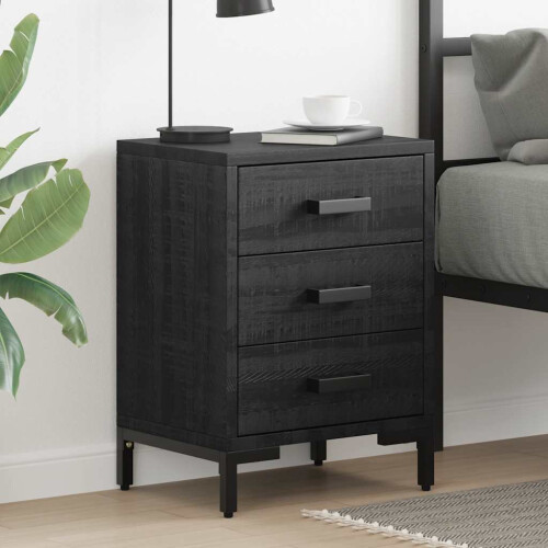 Berkfield Bedside Cabinets 2 pcs Black 40x30x55 cm Solid Wood Pine