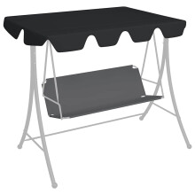 Berkfield Replacement Canopy for Garden Swing Black 150/130x105/70 cm
