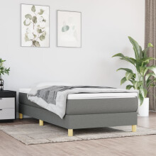 Berkfield Box Spring Bed Frame Dark Grey Single Fabric (UK/IE/FI/NO only)