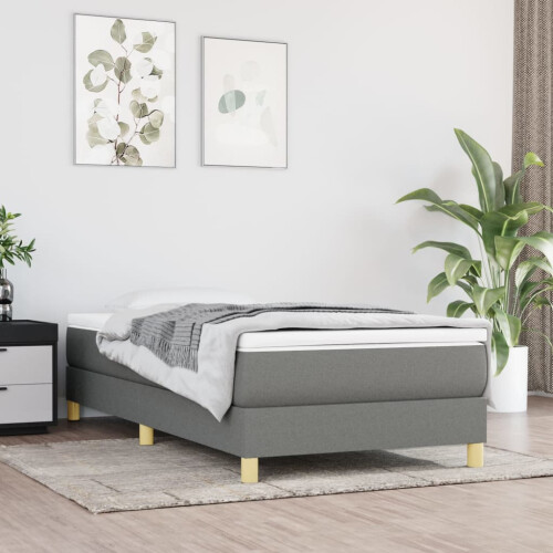 Berkfield Box Spring Bed Frame Dark Grey Single Fabric (UK/IE/FI/NO only)