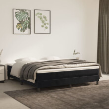 Berkfield Box Spring Bed Frame Black Super King Velvet (UK/IE/FI/NO only)