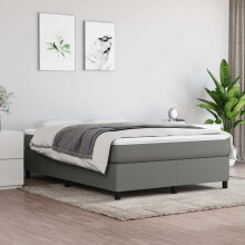 Berkfield Box Spring Bed Frame Dark Grey Double Fabric (UK/IE/FI/NO only)