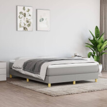 Berkfield Box Spring Bed Frame Light Grey Double Fabric (UK/IE/FI/NO only)
