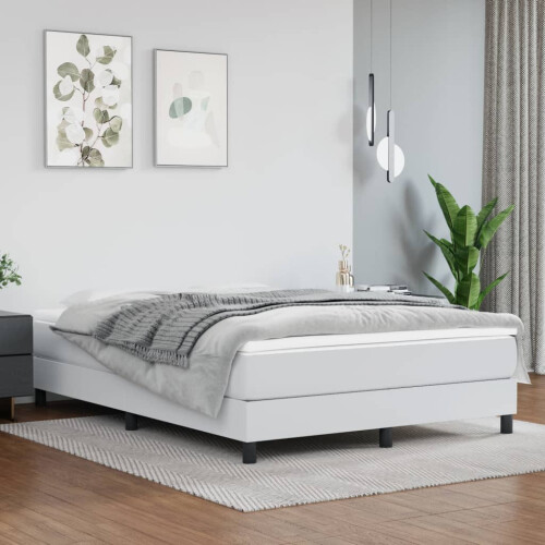 Berkfield Box Spring Bed Frame White Double Faux Leather (UK/IE/FI/NO only)