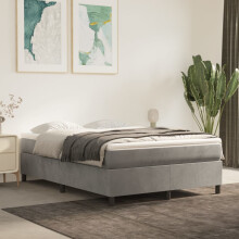 Berkfield Box Spring Bed Frame Light Grey Double Velvet (UK/IE/FI/NO only)
