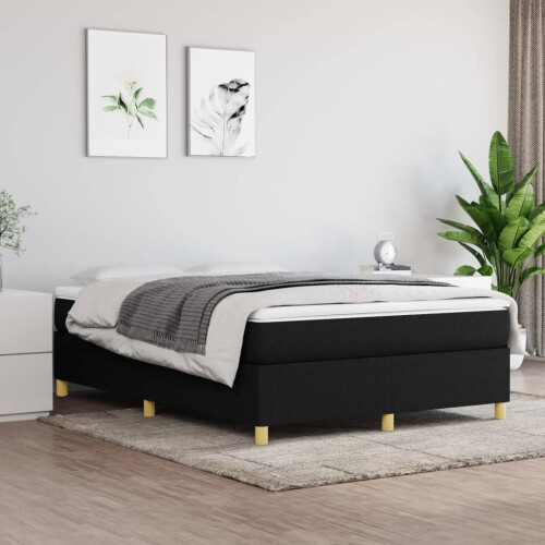 Berkfield Box Spring Bed Frame Black Double Fabric (UK/IE/FI/NO only)