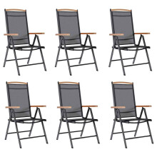 Berkfield Folding Garden Chairs 6 pcs Textilene Black