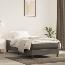 Berkfield Box Spring Bed Frame Dark Grey Single Velvet (UK/IE/FI/NO only)