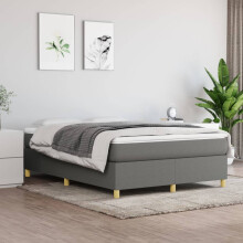 Berkfield Box Spring Bed Frame Dark Grey Double Fabric (UK/IE/FI/NO only)