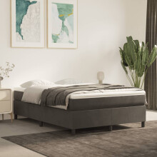 Berkfield Box Spring Bed Frame Dark Grey Double Velvet (UK/IE/FI/NO only)