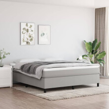 Berkfield Box Spring Bed Frame Light Grey Super King Fabric (UK/IE/FI/NO only)