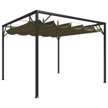 Berkfield Garden Gazebo with Retractable Roof 3x3 m Taupe 180 g/m