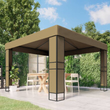 Berkfield Gazebo with Double Roof 3x3x2.7 m Taupe 180 g/m