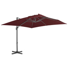 Berkfield Cantilever Garden Parasol with Aluminium Pole Bordeaux Red 400x300 cm