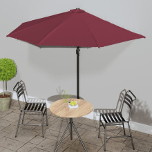 Berkfield Balcony Parasol with Aluminium Pole Bordeaux Red 300x155x223 cm Half