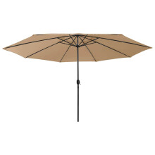 Berkfield Garden Parasol with LED Lights 400 cm Taupe
