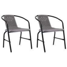 Berkfield Garden Chairs 2 pcs Plastic Rattan and Steel 110 kg