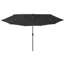 Berkfield Garden Parasol with LED Lights 400 cm Black