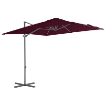 Berkfield Cantilever Garden Parasol with Steel Pole Bordeaux Red 250x250 cm